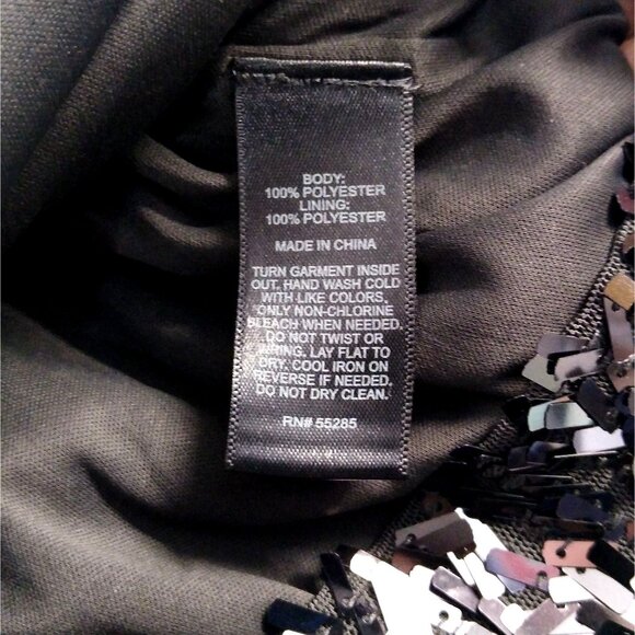 Express Black Sequin Mini Dress XS Chest 30" Sleeveless Shimmer 100% Polyester - Picture 4 of 12